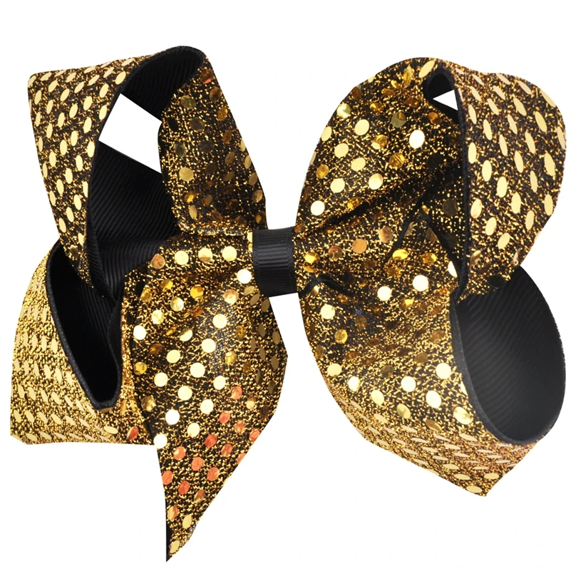 6 Inch Solid Color Sequin Hair Bows Grosgrain Ribbon Hairgrip Alligator Clips Headwear Bowknot Children Girls Accessories | Аксессуары