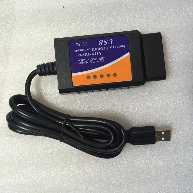 V1.5 obd2 elm327 usb can bus сканер USB Интерфейс кабель OBDII elm 327 v1.5 высококачественный obd 2