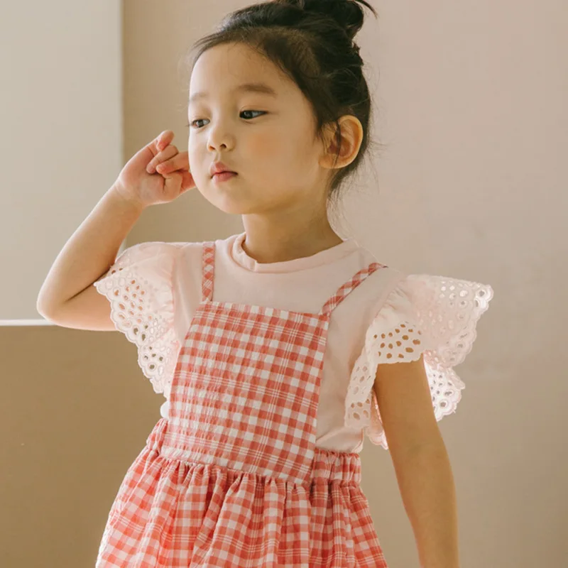 

2019 Summer Toddler Baby Girls Clothes Kids Cute Ruffled Short Sleeve T Shirt Girls Tops Base Shirt Children Clothing 2 3 4 5 6T