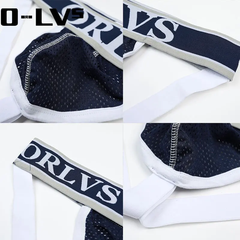 C мужское сексуальное нижнее белье ORLVS jockstrap Сетчатое Cueca мужские трусы стринги и