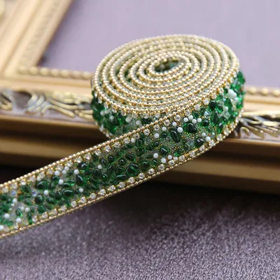 

1M/lot Hot Glue Hand Sewing Water Diamond Head Chain Lace Wedding Dress Collar Waist Chain DIY Clothing Accessories Accessories