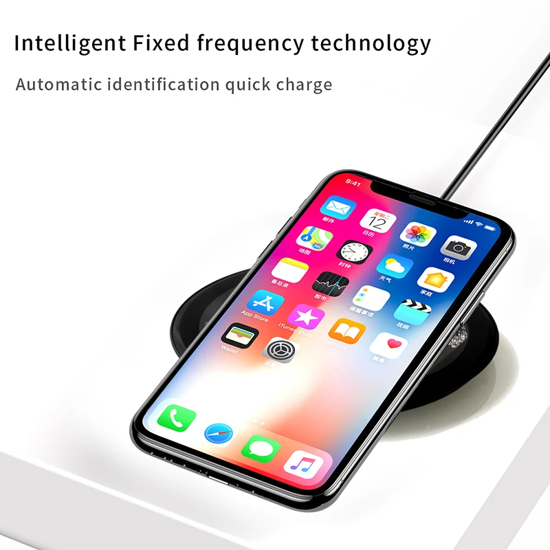 Беспроводное зарядное устройство Qi 10 Вт для iPhone X/XS Max XR iphone 8 Plus беспроводное Samsung S9