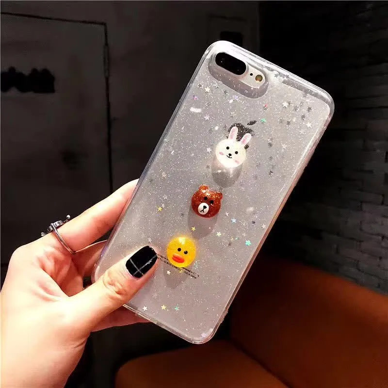 Прозрачный чехол для телефона 3D Dolls iPhone XS MAX XR 7 Plus прозрачные мягкие чехлы из ТПУ X 8