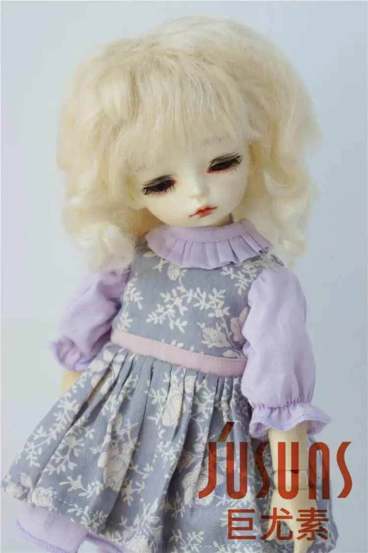 6-7inch Blond M9 1/4 мохер кукла MSD мальчик короткий путь парик 7- 8 дюймов Jerryberry куклы аксессуары смола кукла аксессуары игрушка волосы - Цвет: 6-7inch Blond M9