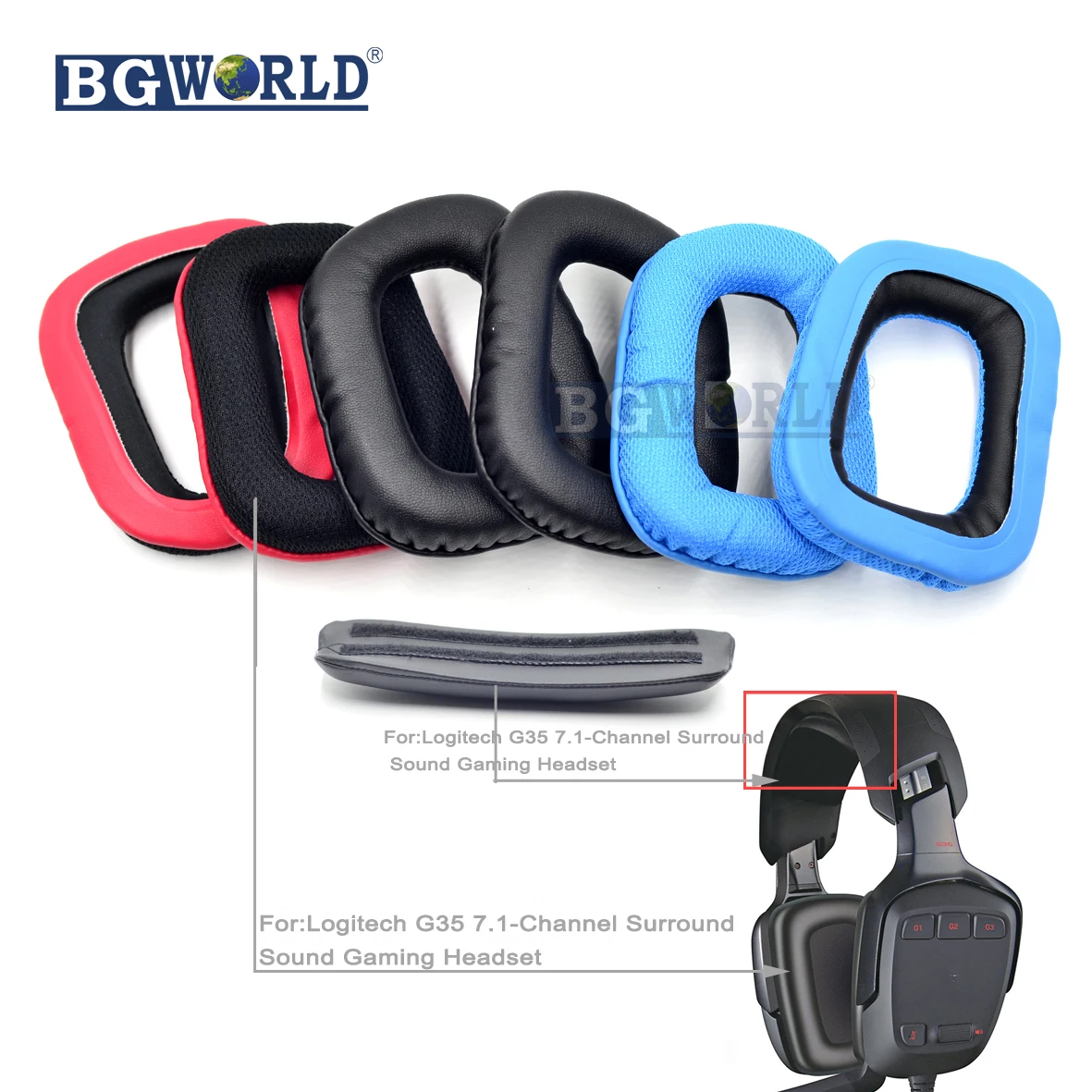 BGWORLD Новинка 1 пара Сменные амбушюры для наушников Logitech G35 7 высокое качество |