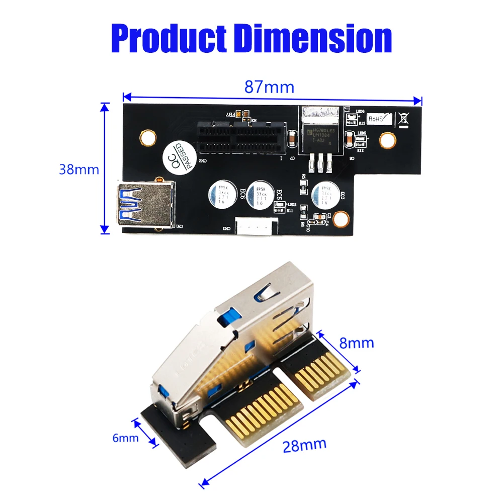 Плата расширения Mini Size USB 3 0 PCI экспресс карта E 1X до 4X 8X 16X Райзер удлинитель с SATA на