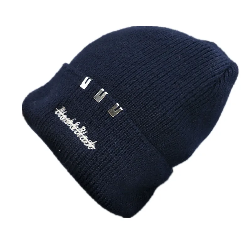 Шерстяные шапки вязаные мужские зимние Skullies Bonnet Зимние головные уборы для мужчин