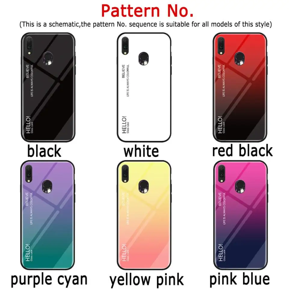 Чехол для Samsung Galaxy Note 10/Note10 Pro/Note 9/Note 8 модный градиентный чехол из закаленного