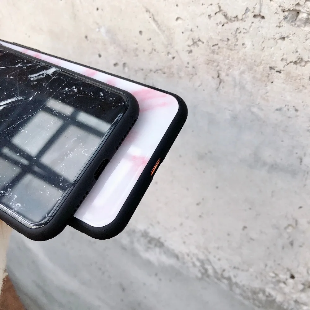 Marble Phone Case For iPhone 6s Silikon 8plus Glass Cases Coque 7 plus Marbre xs Cover Luxury Xs Max |