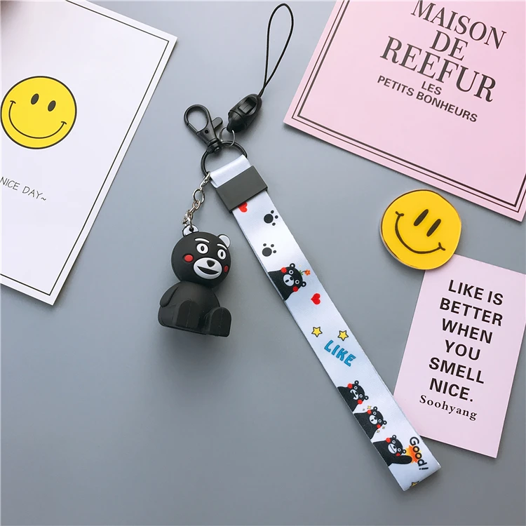 Cute Stitch cartoon phone toy stander+ strap Mobile Phone Straps Cute luna cat Cony pink panther bear strap for iPhone