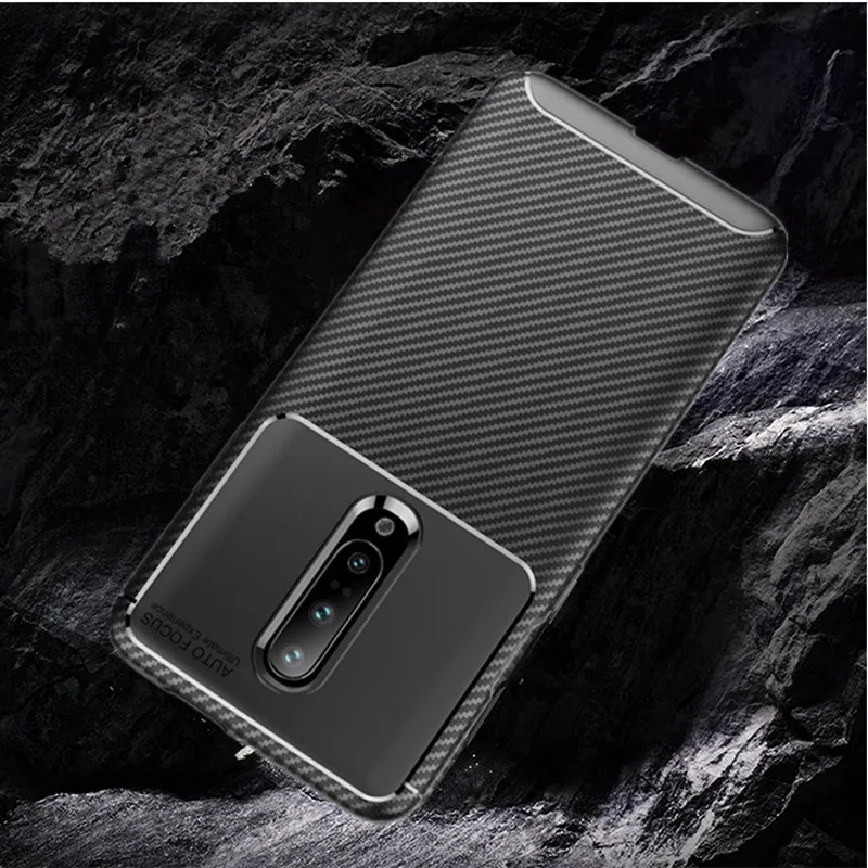 For OnePlus 7 Pro Case Cover Carbon Fiber Texture Shockproof Soft TPU Silicon Back for One Plus 7Pro Capa Accessorie |