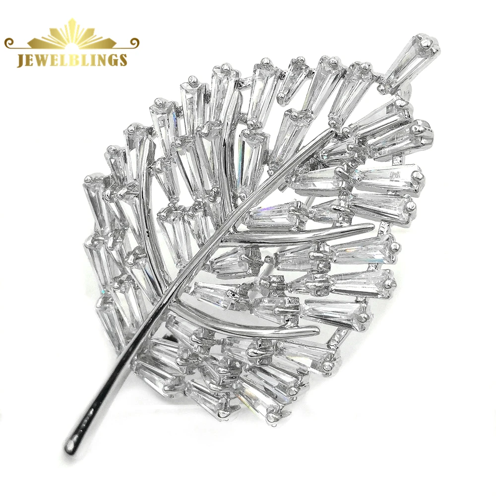 Антикварные ювелирные изделия багетной огранки CZ открывает Ясно лист Брошь