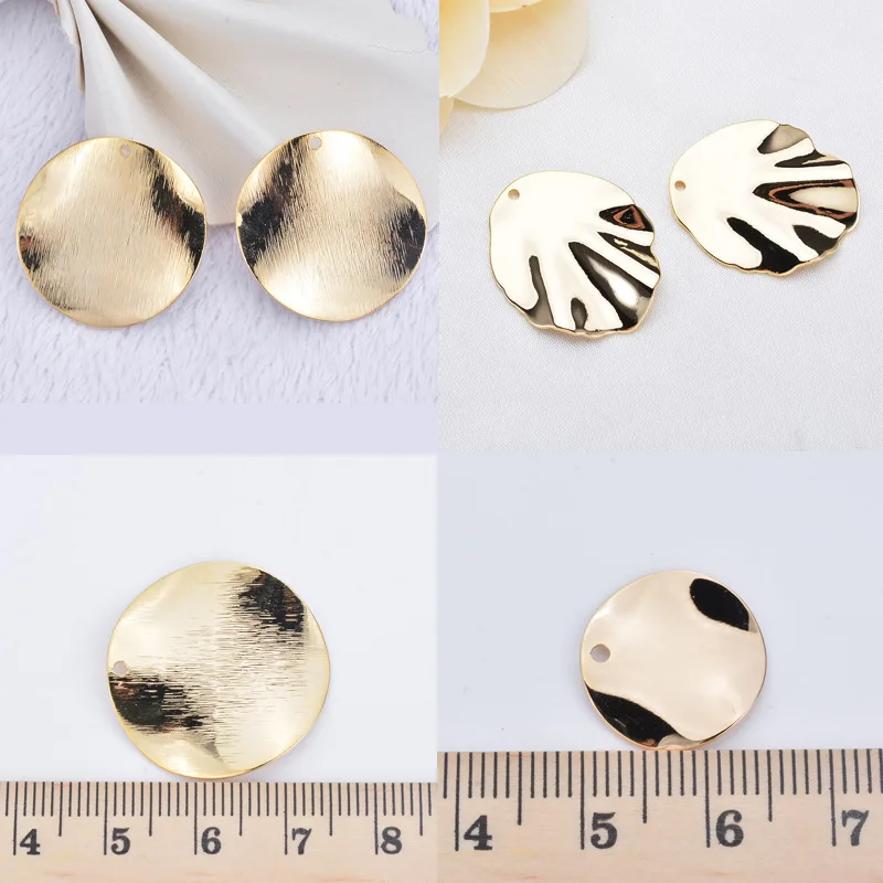

30pc 25mm 18mm 15mm copper material gold blank Circular charm disc pendant accessories for bracelet DIY earring finding