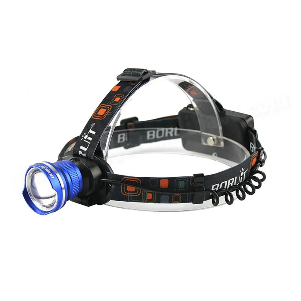 BORUiT налобный фонарь с зумом 1000LM XM-L T6 светодиодный фар 3-Режим масштабирования фонарь Водонепроницаемый налобный фонарь для кемпинга, охоты, рыбалки 18650