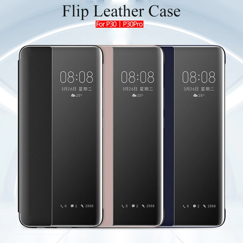 Для huawei P30 Pro Флип кожаный чехол Smart Touch View Window Cover для huawei P30 P30Pro полная защита Funda Capa