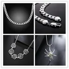 Оптовая продажа, ожерелье с подвесками серебряного цвета, ювелирные изделия с кристаллами для мужчин и женщин, модное свадебное ожерелье с подвеской, ювелирные изделия N020
