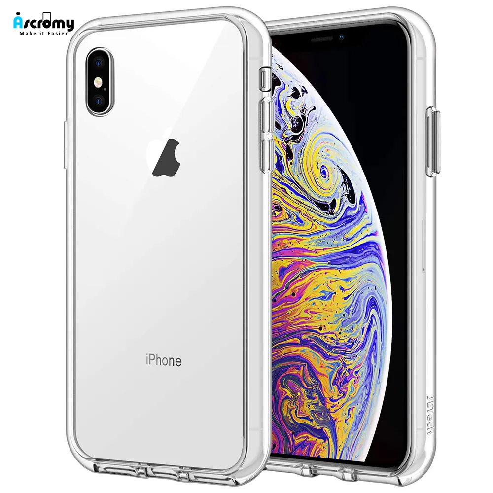 Чехол Ascromy для Apple iPhone XS прозрачный силиконовый чехол из ТПУ и поликарбоната X Max XR 7