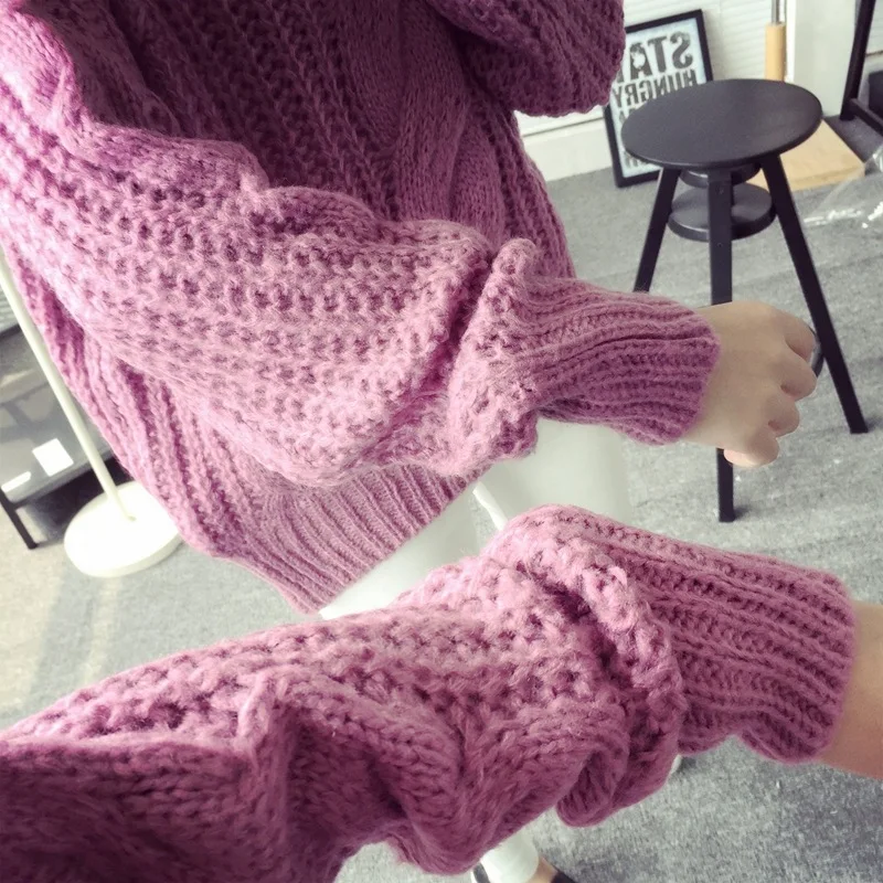 2019 new women's spring autumn winter thicken turtleneck pullover knitted sweaters women long slim sweater | Женская одежда