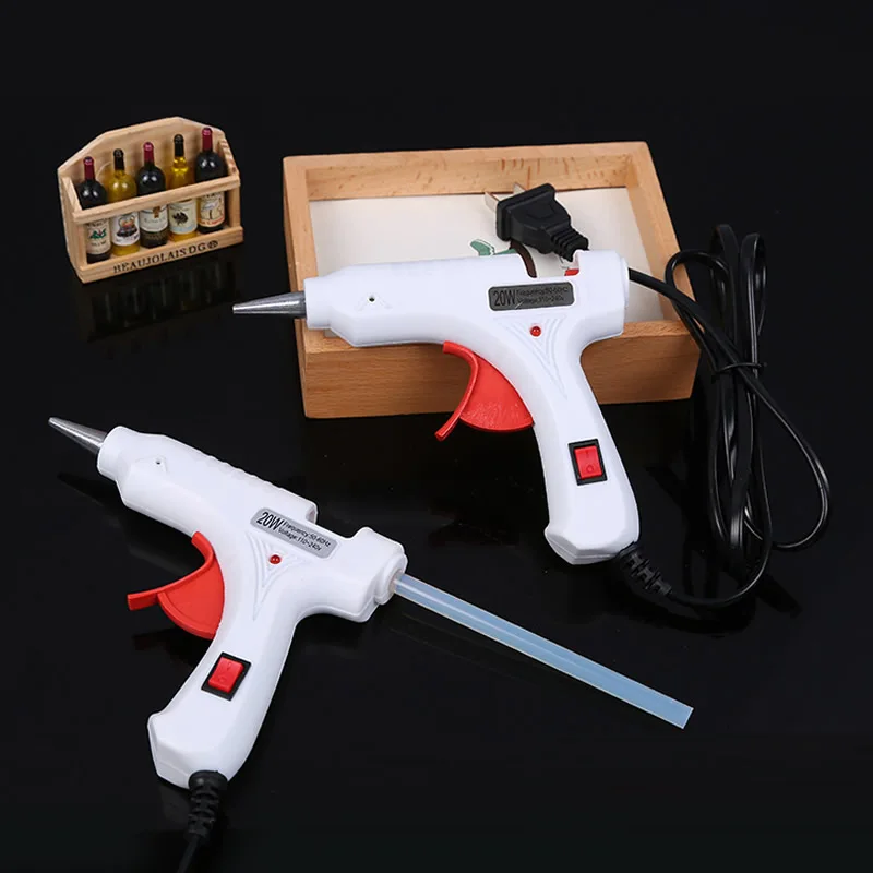 White glue guns DGKS 1+ 13 20 Вт ЕС электрическая вилка термоплавкий клеевой пистолет 7 мм Клей-палка промышленные мини пистолеты термоэлектрический тепловой температурный инструмент - Цвет: White glue guns