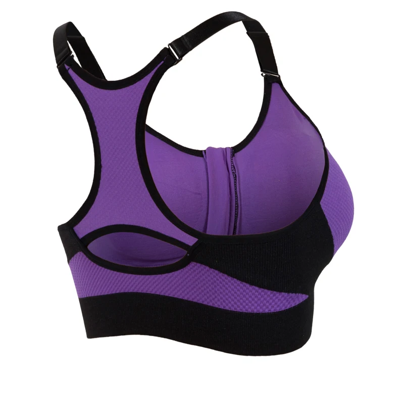 FNMM New Hot Women Front Zipper Yoga Bra Gym Fitness Vest Top Padded Push Up Running Female Breathable Sports | Спорт и развлечения