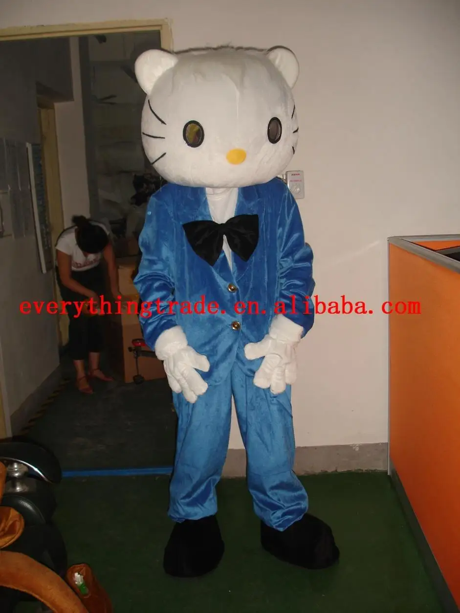 Hot selling 2014 Adult cute happy blue cat Mascot costume Fancy Dress cartoon party Costume adult size | Тематическая одежда и