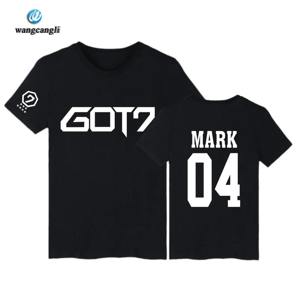 KPOP GOT7 Харадзюку футболка с буквенным принтом Футболка коротким рукавом Уличная