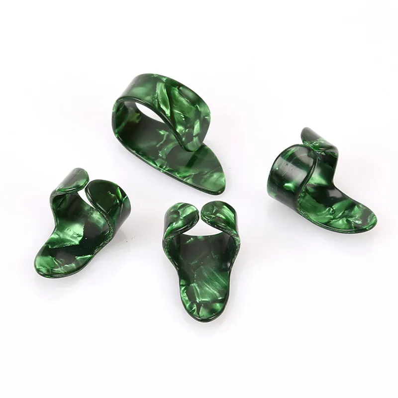 4pcs/set Celluloid Finger Guitar Pick Mediator 1 Thumb 3 Fingerpicks Shell Plectrum | Спорт и развлечения