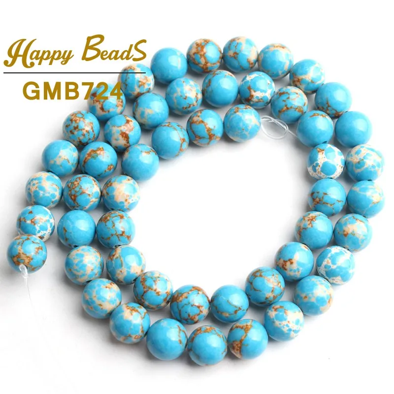 Sky Blue Sea Sediment Jaspers Beads Round Loose Spacer 15&quotStrand 4/6/8/10/12mm Natural Stone For Jewelry Making Diy | Украшения и