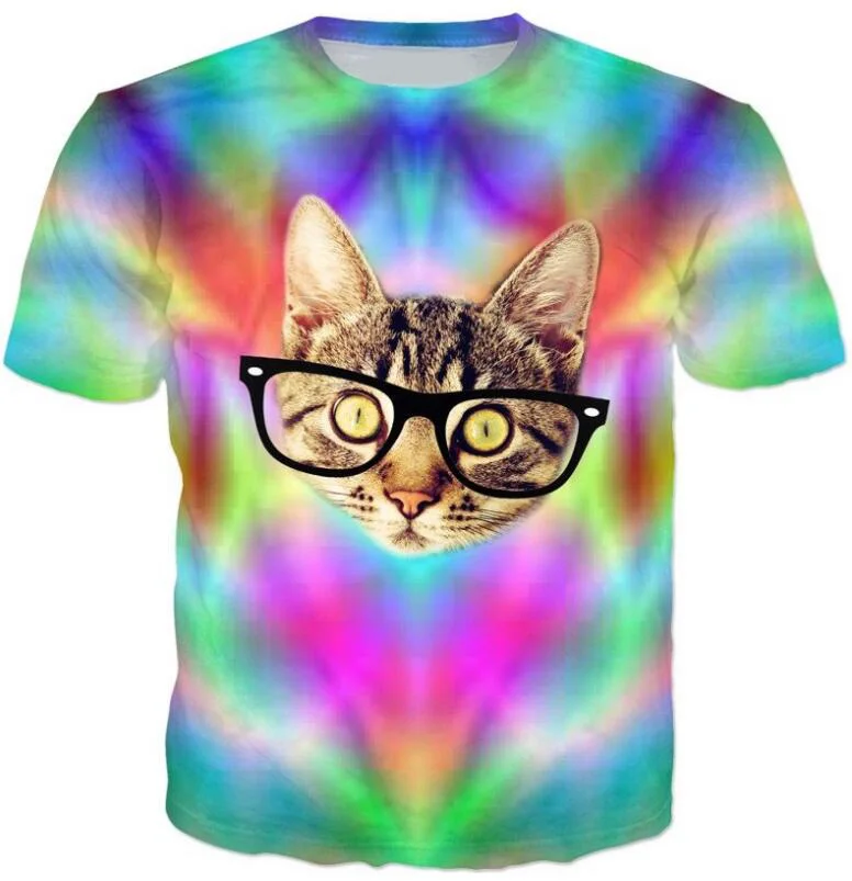 Кошек борьба со световым мечом футболка пространство котенка футболки в стиле