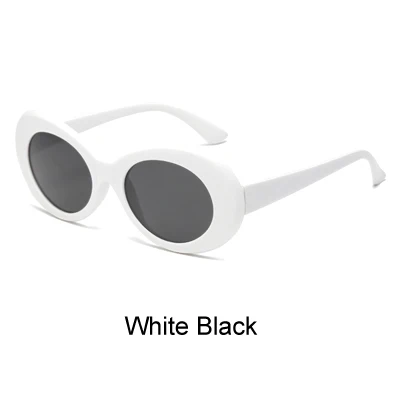 White Black Ralferty ретро овальные солнцезащитные очки модные солнцезащитные очки для мужчин и женщин Винтажные белые UV400 Солнцезащитные очки женские мужские очки - Цвет линз: White Black
