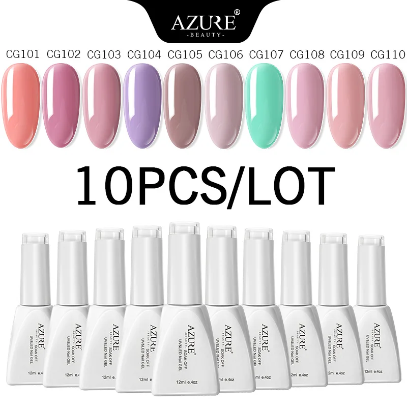 Набор гель лаков AZURE BEAUTY для ногтей 10 шт./лот полуперманентный светодиодный | Гель для ногтей -33012724178