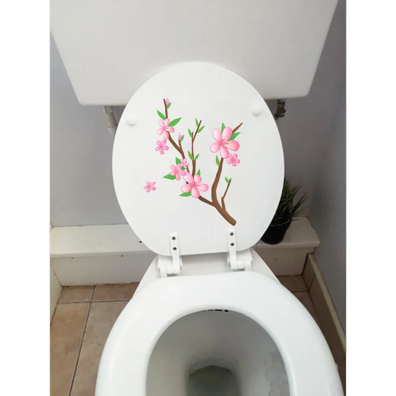 ZTTZDY 22.5*22.5CM Cartoon Hand Drawn Peach Toilet Sticker Beautiful Home Wall Decor T2-0507 | Дом и сад