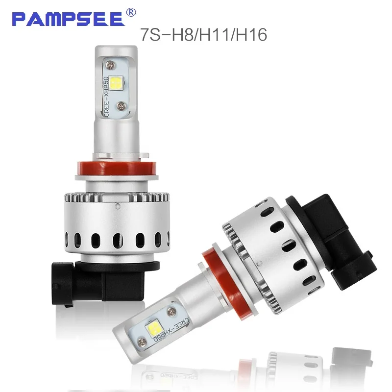 PAMPSEE фотоаппаратов моментальной печати 7 S светодиодный фар автомобиля лампы ПМП Cree XHP50 чипсы 80 Вт 8000LM 6500 к авто светодиодный автостайлинг для автомобильных фар H4/H7/H11/H13/9005/9006