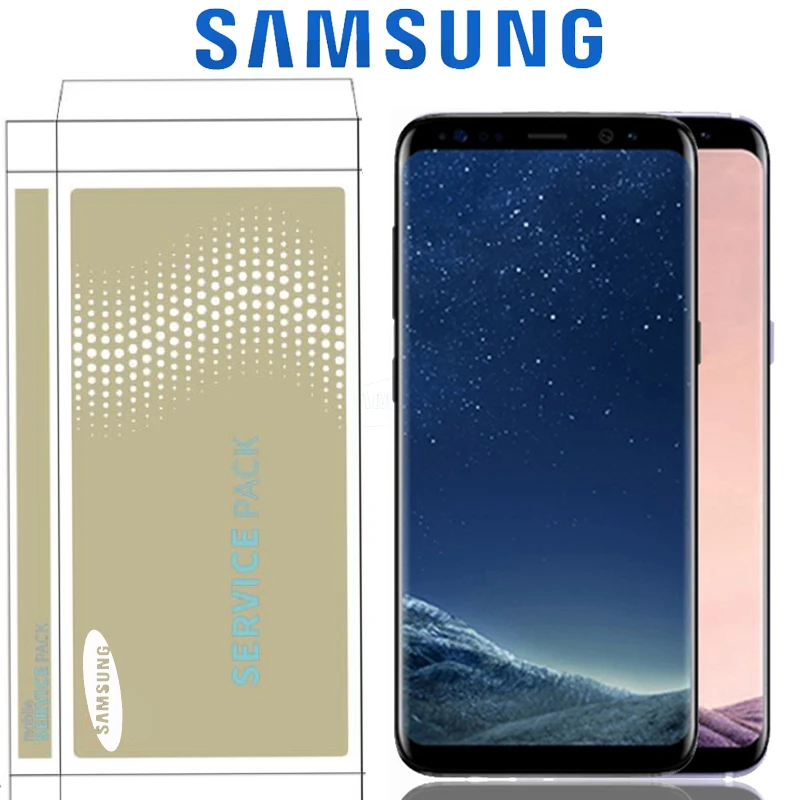 5,8 ''/6,2'' дисплей с рамкой для samsung S8 G950F G950U lcd S8 Plus G955 G955F с кодирующий преобразователь сенсорного экрана в сборе