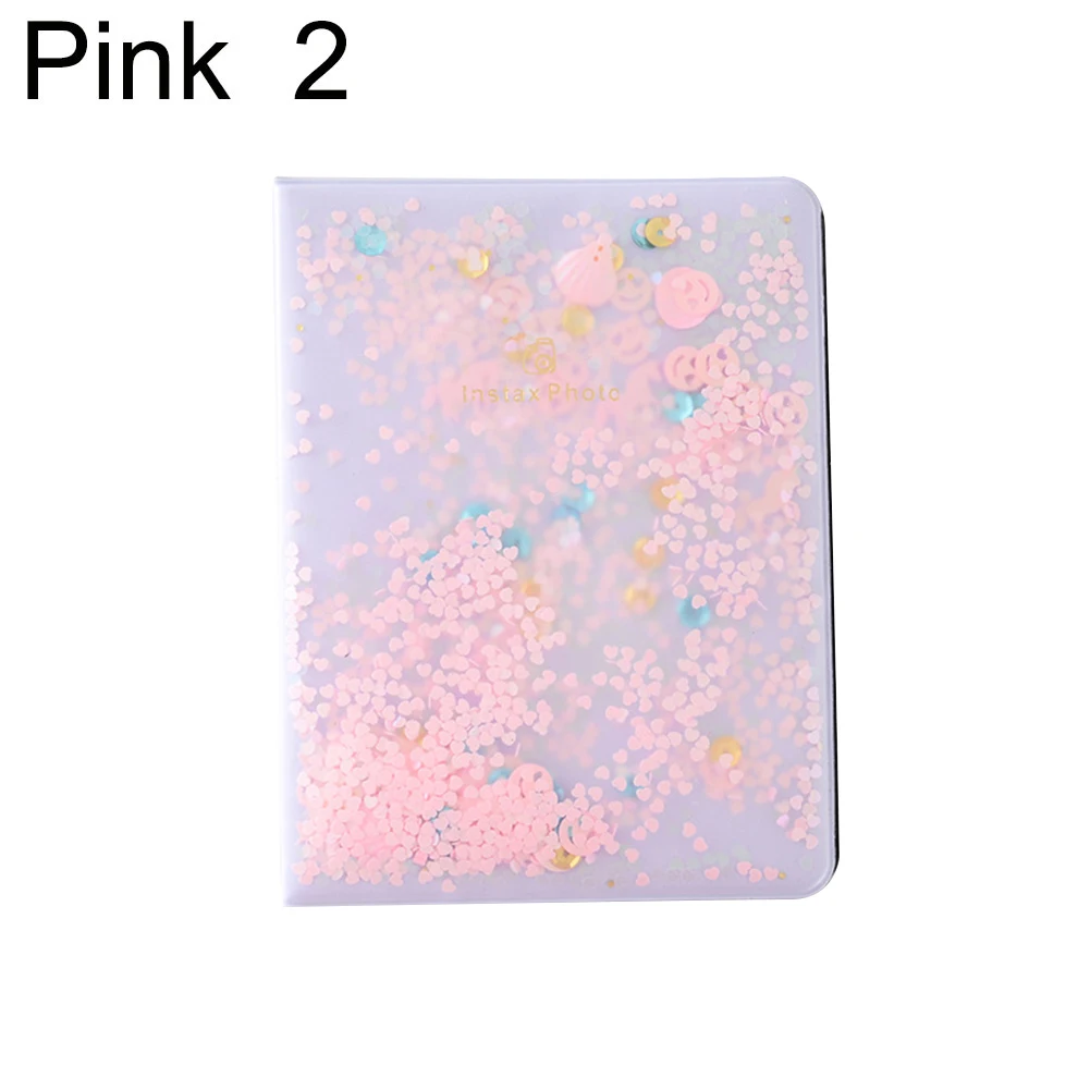 Pink 2 ПВХ зыбучие пески блесток фото мини-альбом для мгновенной печати Polaroid Fujifilm Instax Mini Фильм Polaroid Фотоальбом подарок для семьи - Цвет: Pink 2