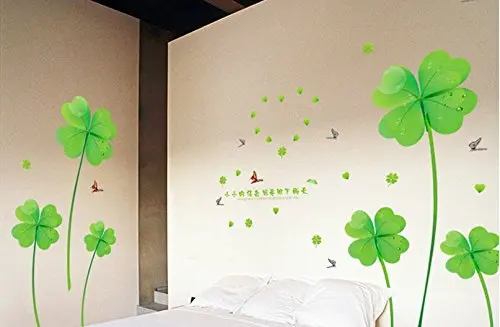 Съемный четырехлистный клевер гигантский ПВХ наклейки для гостиной спальни
