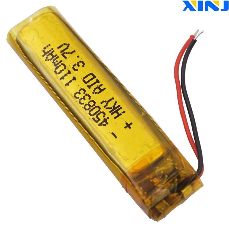 XINJ 3.7V 110mAh Li Polymer Battery Lipo 450833 For Pen Mp3 Mp4 Watch Speaker Headphones GPS Sat Nav Driving Recorder Bluetooth |