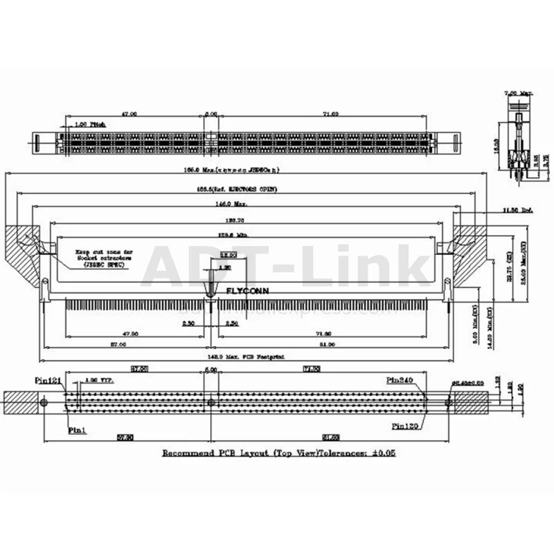 Новинка DDR3 240Pin 1 5 v DIP слот для настольных карт памяти слот-адаптер/разъем SMD DDR 3 |