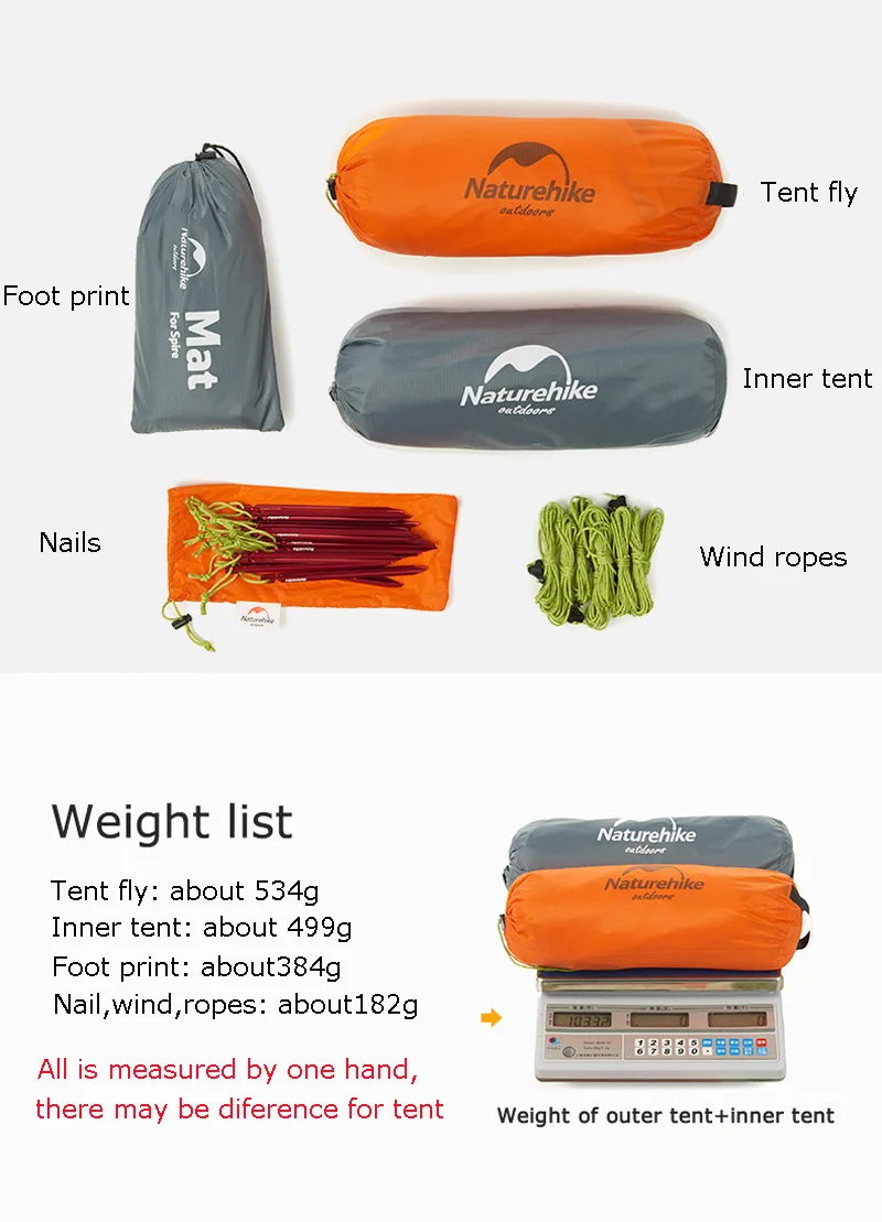Naturehike на открытом воздухе альпинизмом Кемпинг Охота Туризм Палатка Сверхлегкий 20D водонепроницаемый 1 человек Пирамида палатка 4 сезона солнечные укрытия