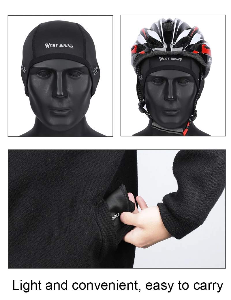 WEST BIKING зимняя велосипедная Кепка, ветрозащитная Теплая Флисовая шапка для бега, катания на лыжах, мотоцикла, головной убор, бандана, велосипедная теплая Кепка s