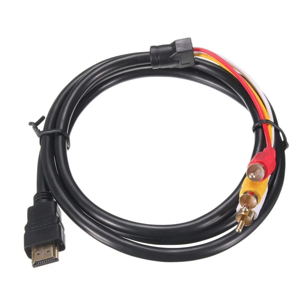 5 футов 1080P HDTV HDMI штекер 3 RCA Аудио Видео AV кабель адаптер конвертер Разъем