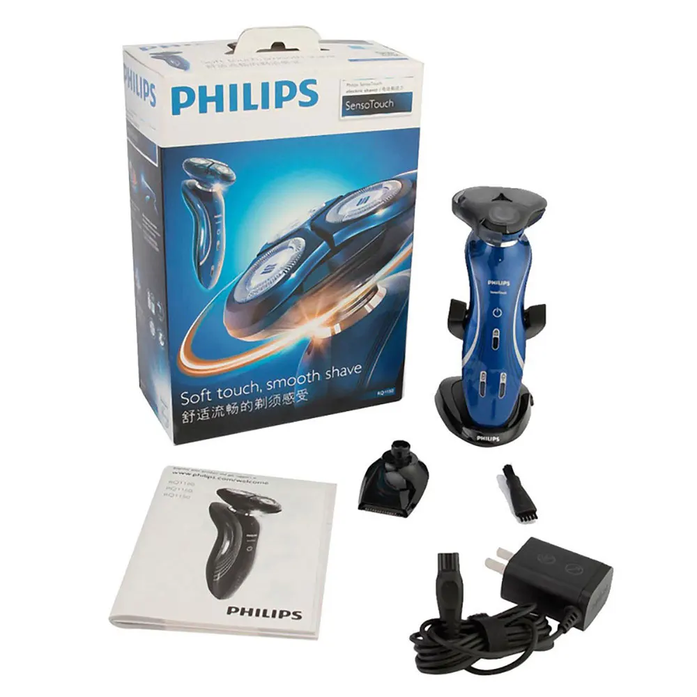 ice blue Philips Мужская электрическая бритва Водонепроницаемая RQ1150X синяя с триммером для волос и секатором для перезаряжаемой мощности 1 час быстрой зарядки - Цвет: ice blue