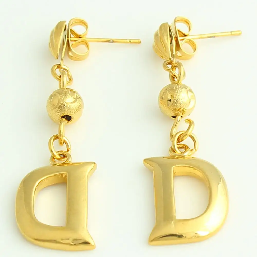 Adixyn новые буквы D Золото Цвет Серьги капельки ювелирные изделия Средний