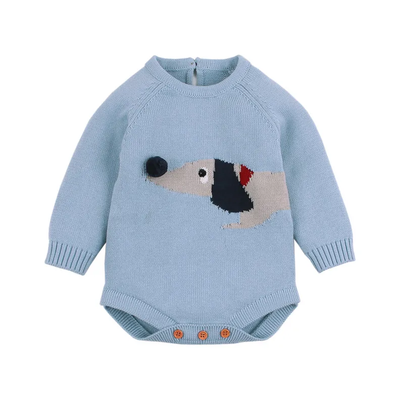 Одежда для новорожденных; Bebes Bodysuit Весенняя одежа для малышей, комплекты для девочек Забавный комбинезон в виде животных лиса вязаный свитер для маленьких мальчиков Боди Топы с длинными рукавами, детская одежда