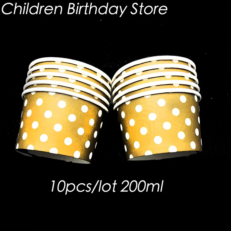 10 шт./лот оранжевый горошек одноразовые чашки День рождения украшения в Золотой