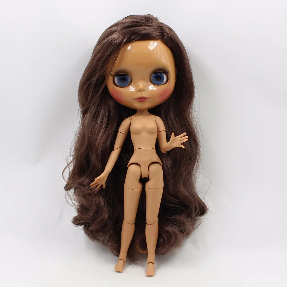 Ледяная кукла DBS Blyth коричневые волосы темный кожный сустав тело 30 см игрушка 1/6