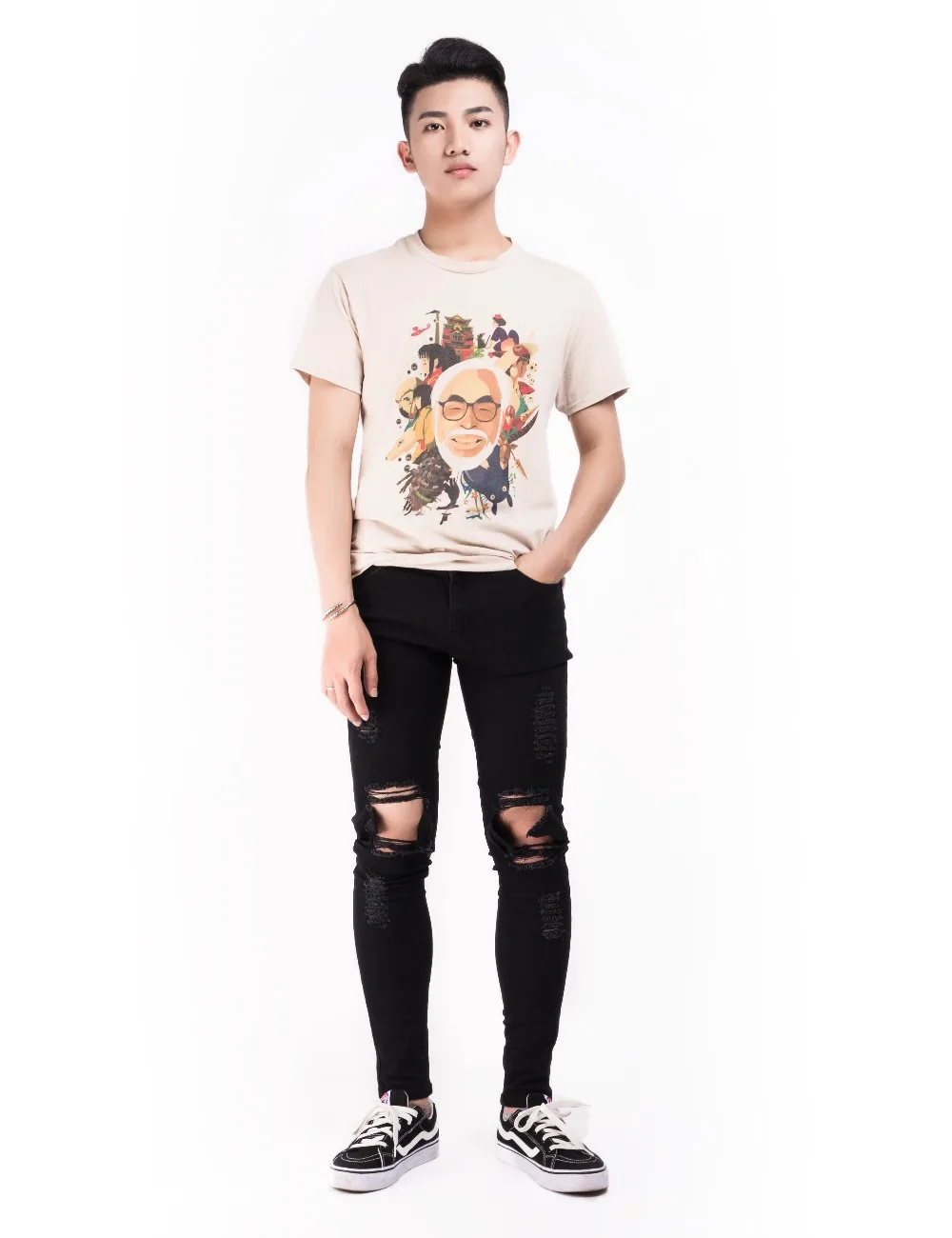 Дизайнер Slim Fit Рваные джинсы Для мужчин Привет улица S Distressed Denim Joggers отверстия на