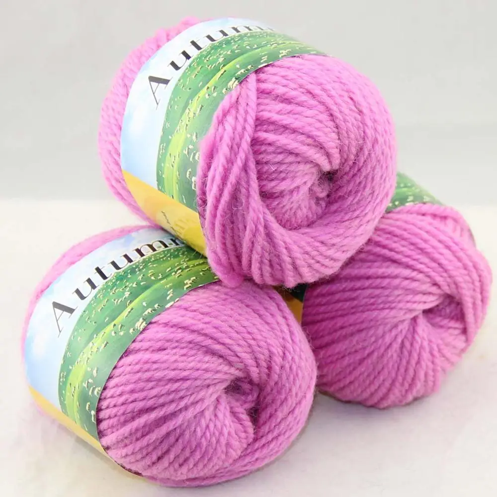 Iris pink 204 Лот из 3 BallsX50g на не сужающемся книзу массивном ботинки ручной работы; Толстая шерстяная пряжа для вязания 248-C1 - Цвет: Iris pink 204