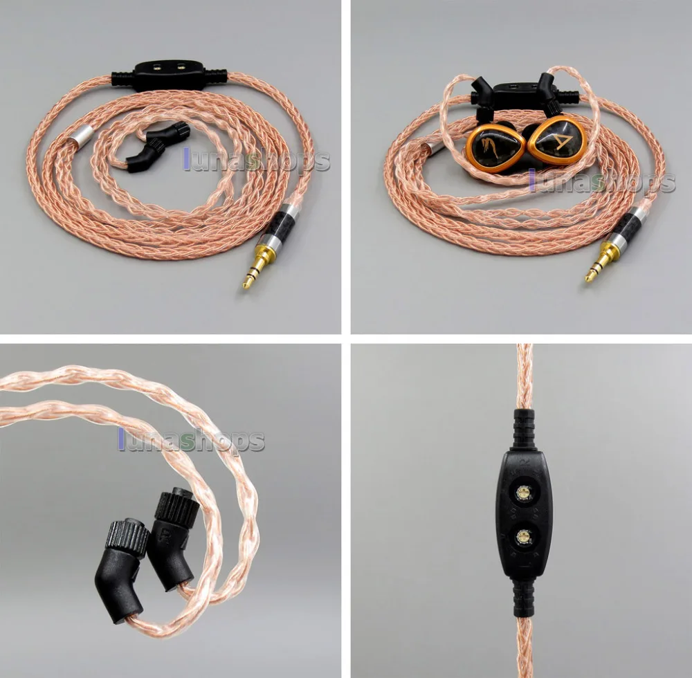 

8 core 2.5mm 4.4mm Balanced Pure OCC Copper Earphone Cable For AKR03 Roxxane JH24 Layla Angie AK70 AK380 KANN LN006114