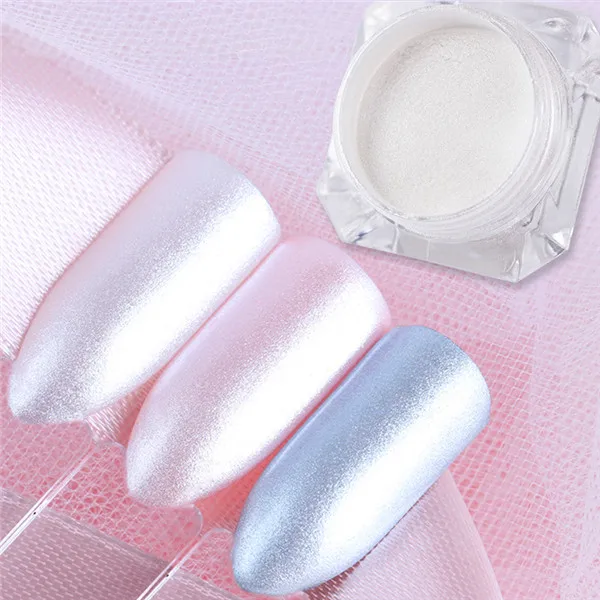 Pearl Powder Перламутровый блеск для ногтей, пудра, пигмент, сделай сам, блестящий серебряный лак для ногтей, сделай сам, украшение для ногтей - Цвет: Pearl Powder